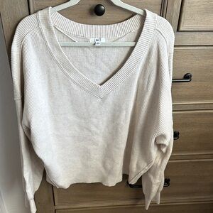 BP Cream Ribbed Knit Top